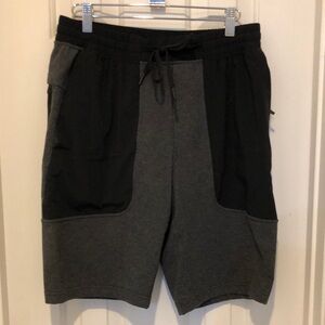 Men's Lululemon Black and Gray Athletic Shorts - Size M